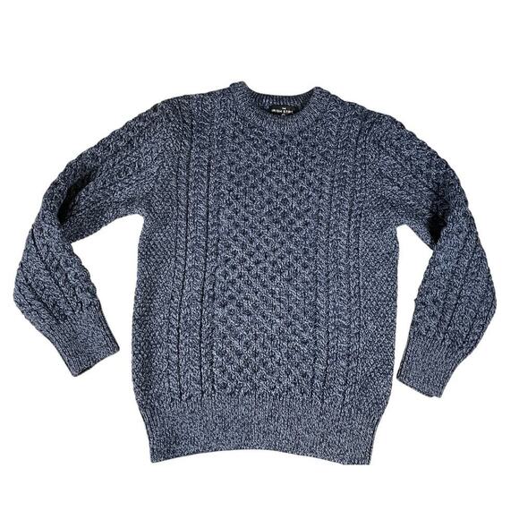 The Irish Store NWOT Size Small Blue 100% New Merino Wool Crew Neck Long Sleeve - Picture 1 of 8